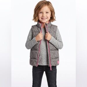 Gap Baby Cute Cheetah Print & Pink Puffer Vest